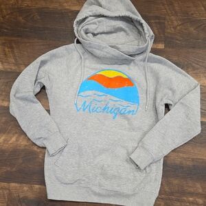 Women's Gray Michigan Hoodie, Small